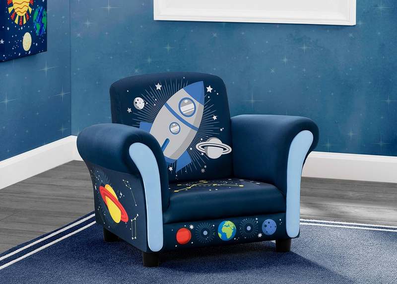 Space Adventures Kids Upholstered Chair, Blue1