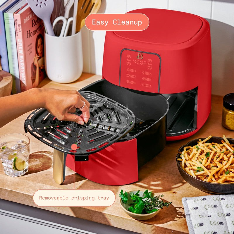 6 Qt Air Fryer w/ Turbocrisp Technology Evergood Ceramic Nonstick Tomato Red9