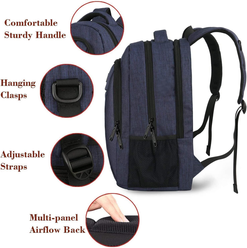 Slim Laptop Backpack 15.6" Travel College Daypack Computer Bag Blue1