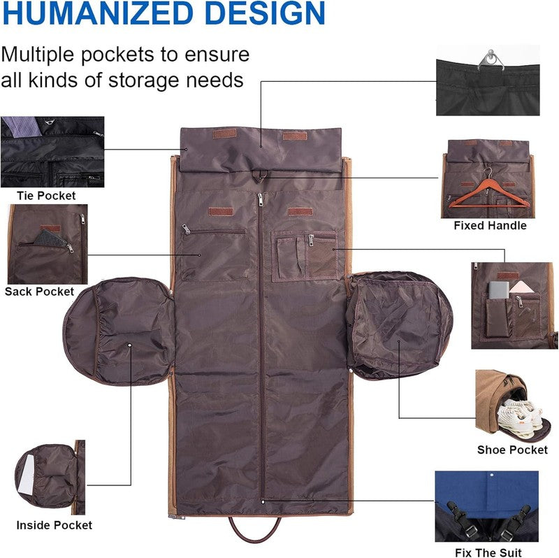 2in1 Garment Duffle Bag Hanging Suit Travel Carry On Business Men Women3