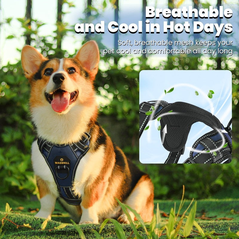 No Pull Dog Harness & Leash Set, Reflective Adjustable Soft Vest Small1