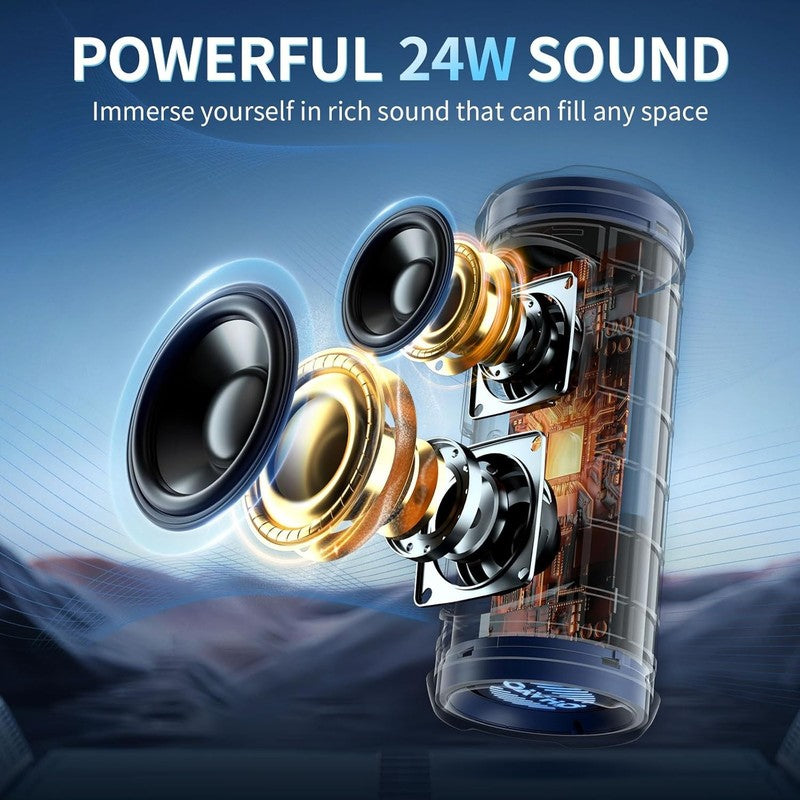 24W Bluetooth Speaker, IPX7 Waterproof, Extra Bass, RGB Lights, 30H Playtime1