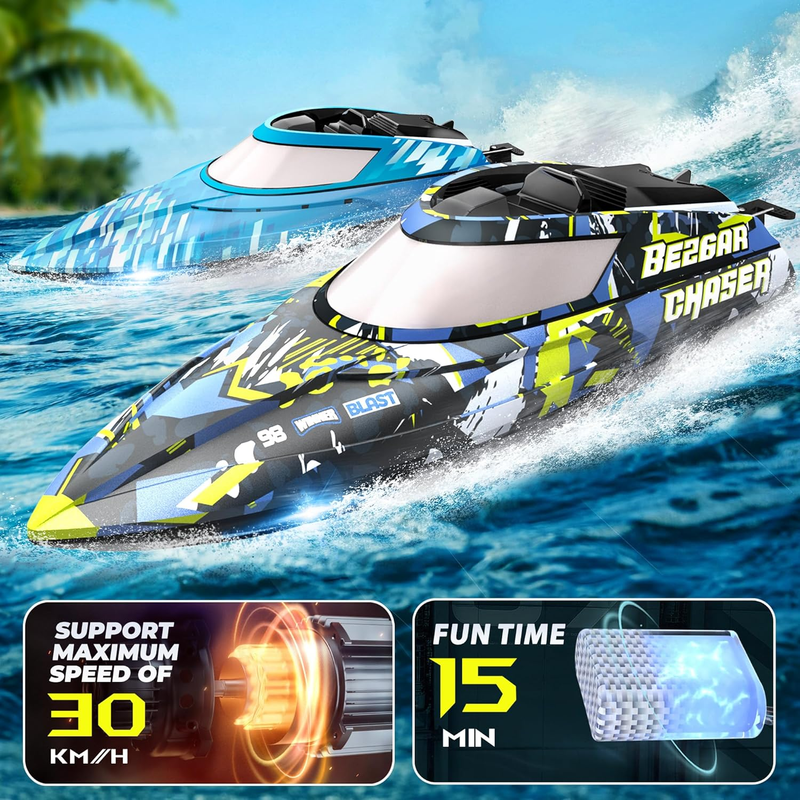 Fast RC Boat 2 Pack 12 Inch 30 KPH Waterproof Remote Control Boats Kids Gift1