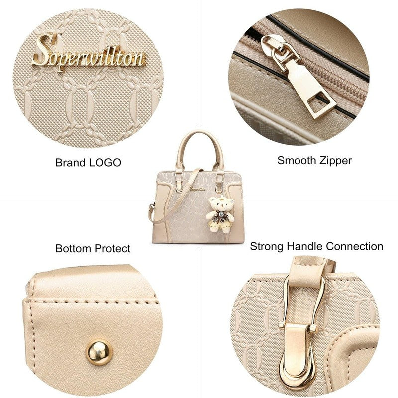 Women Fashion Handbag Set 4PCS Tote Shoulder Top Handle Satchel Purse3
