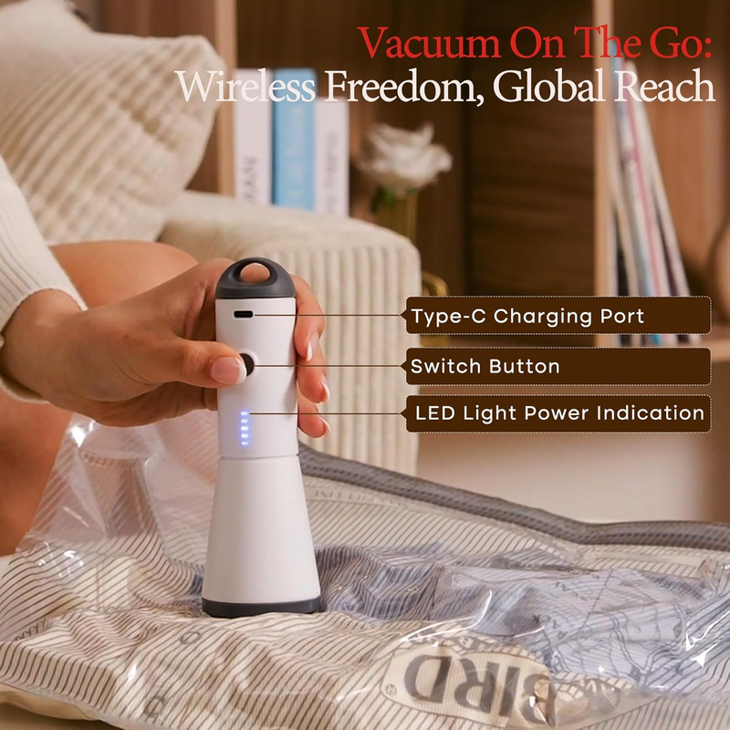 12 Pack Travel Vacuum Storage Bags w/ Rechargeable Air Pump Space Saver1