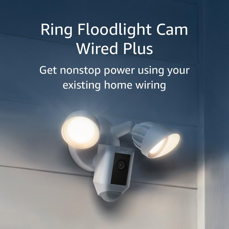Wired Floodlight Cam with 1080P HD Video & Motion Detection - White9