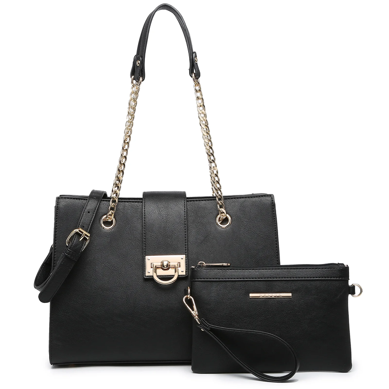 Women Hobo Bag Vegan Leather Tote Chain Shoulder Satchel Bag with Clutch9