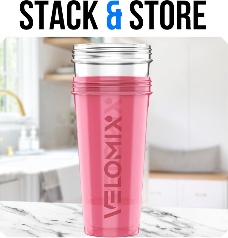 2 Pack 28oz Protein Shaker Bottles Wire Whisk Leakproof Pink Clear5
