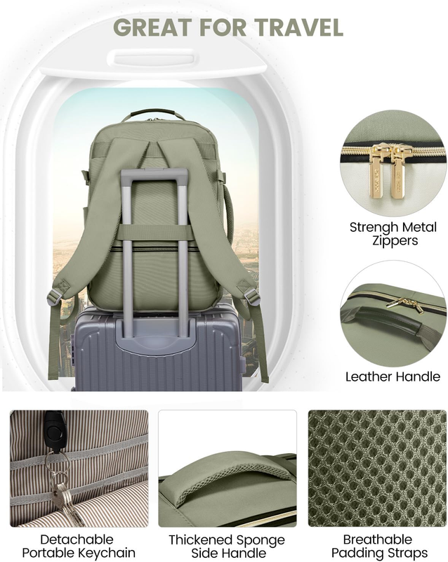 40L Travel Backpack Carry On TSA Approved 17in Laptop 3 Packing Cubes7