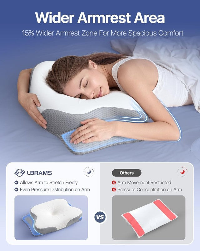 Cervical Memory Foam Pillow Neck Pain Relief Ortho Support Cooling Case5