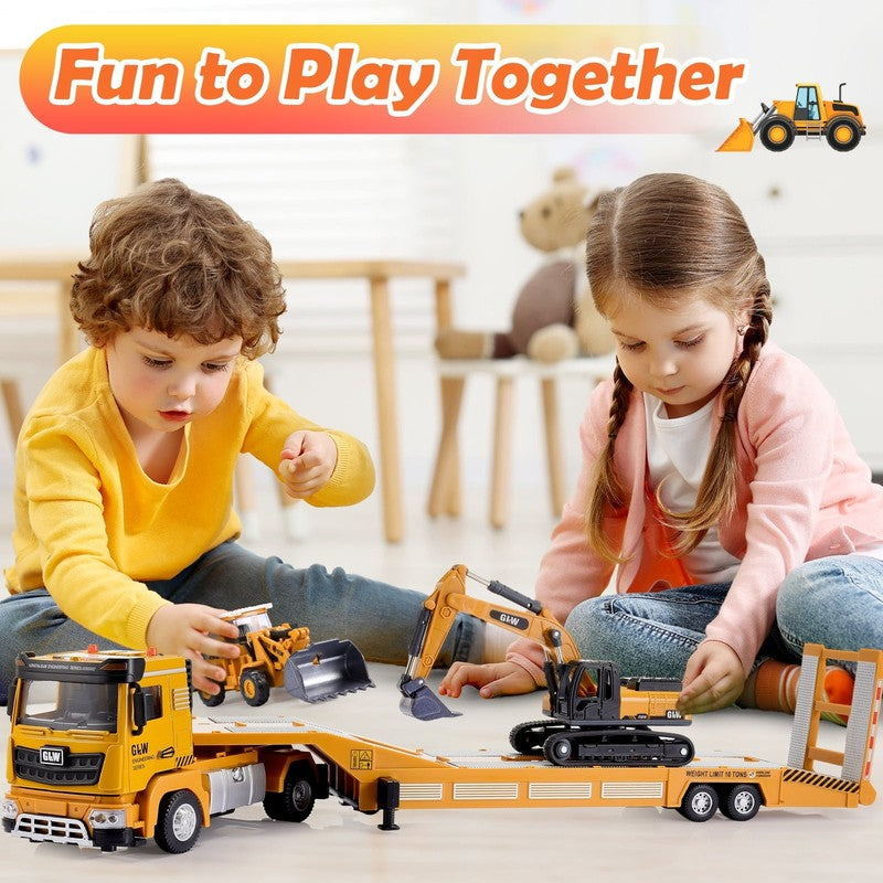 Engineering Construction Toys Set – Truck, Excavator & Bulldozer for Boys 3–74