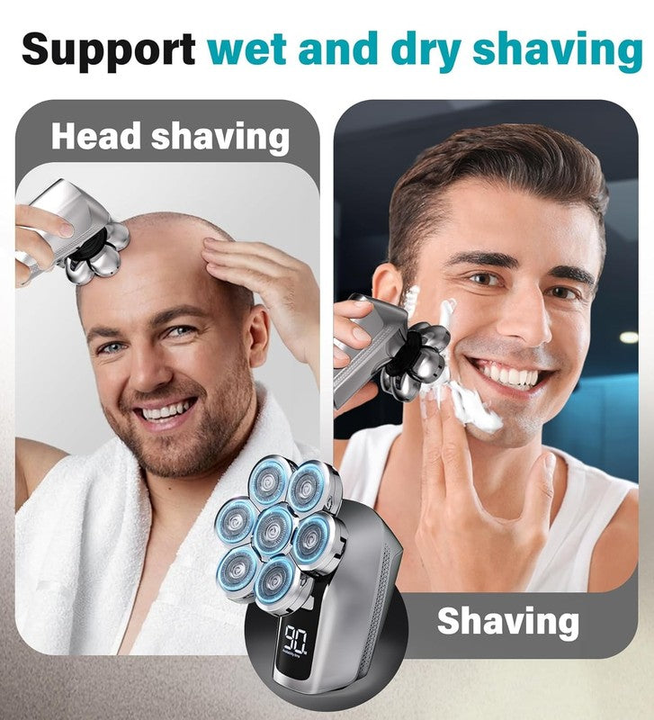 7D Waterproof Electric Head Shaver for Men - Cordless Grooming Kit2