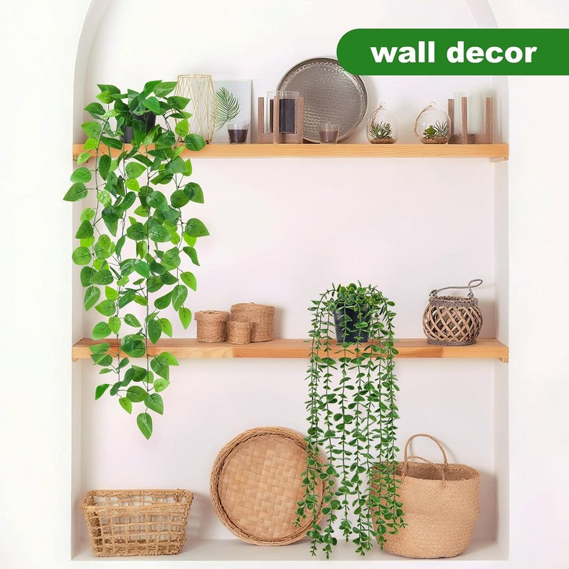 4Pcs Fake Plants Hanging Artificial Ivy Vine Faux Eucalyptus Hanging Plants, Bos6