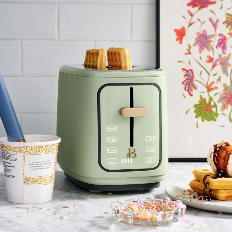 2 Slice Toaster with Touch Activated Display, Sage Green by Drew Barrymore1