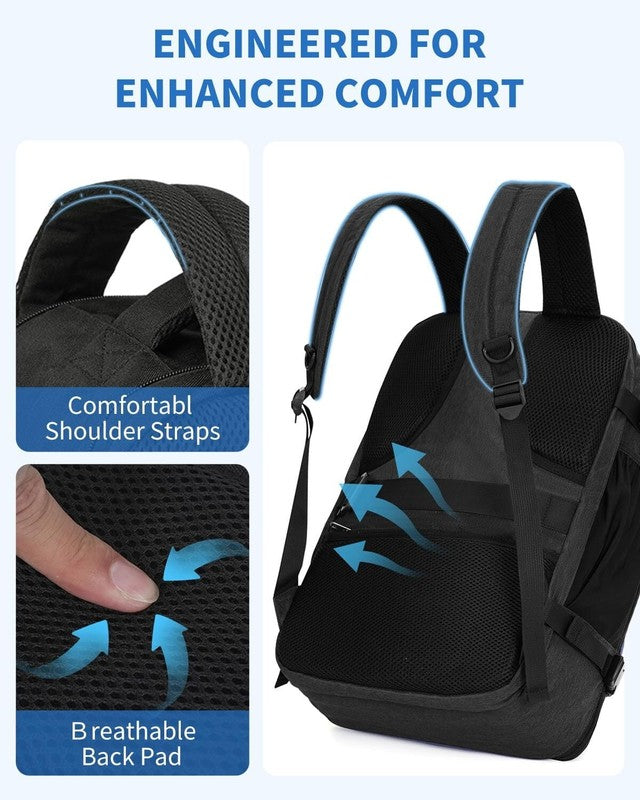 Business Travel Backpack Fits 17 Inch Laptop for Personal Item Bag 18X14X8 Clams3