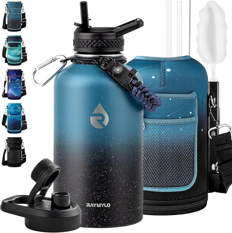 64oz Insulated Water Bottle Midnight Blue Speckle   Triple Wall Vacuum Cold7