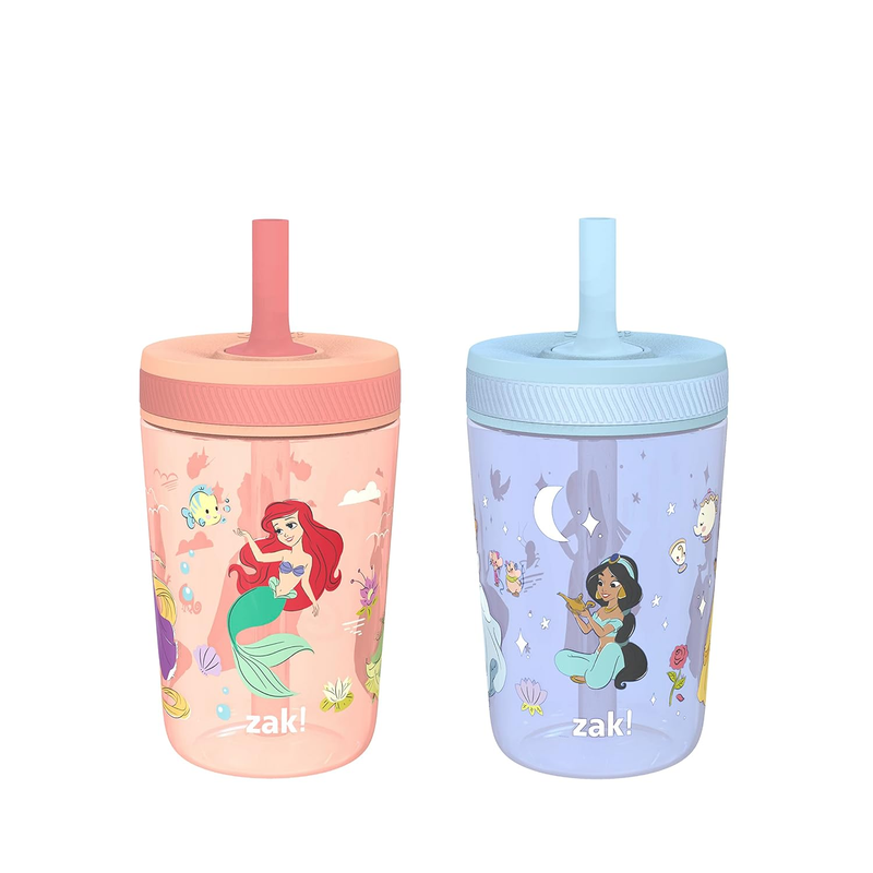 2 Pack Princess Toddler Cups, 15Oz Leak Proof Sippy Cups for Travel/Home0