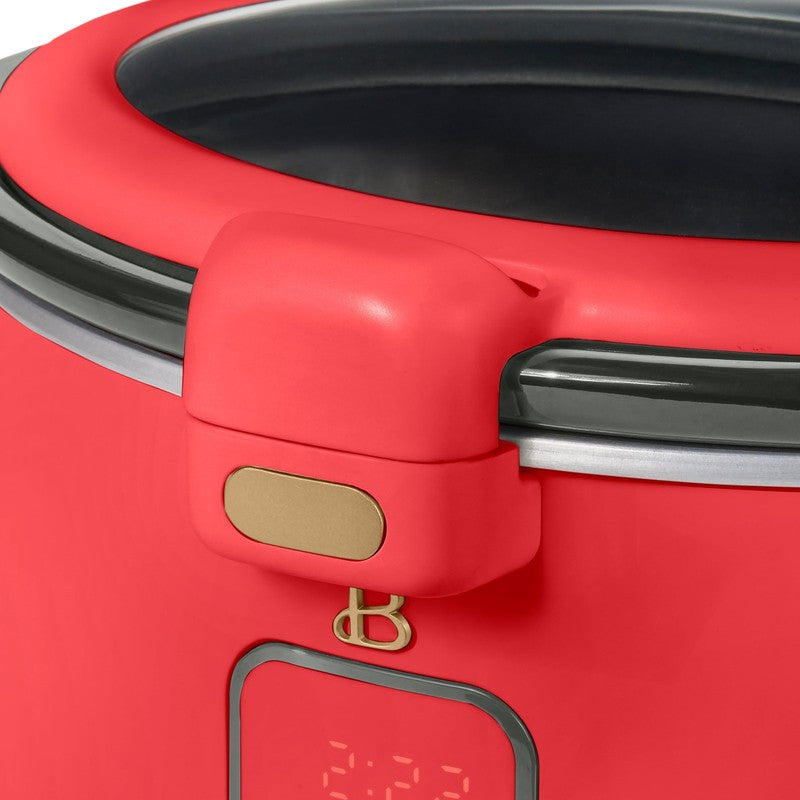 4 Qt Digital Slow Cooker with Hinged Locking Lid, Tomato Red by Drew Barrymore8