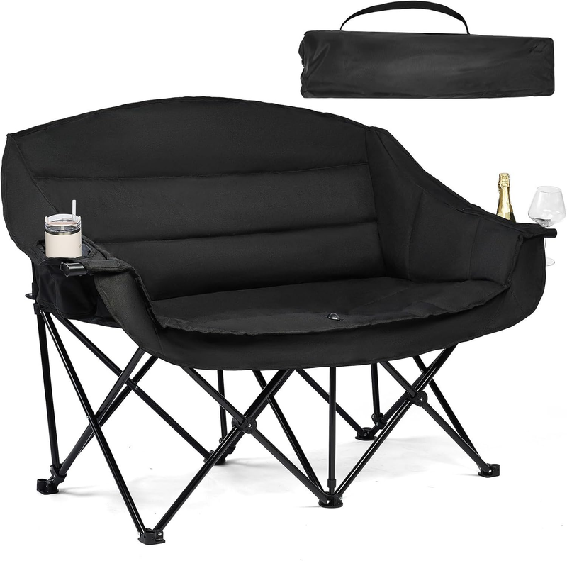 Double Camping Chair Padded Loveseat 2-Person Heavy Duty Oversized Camping10