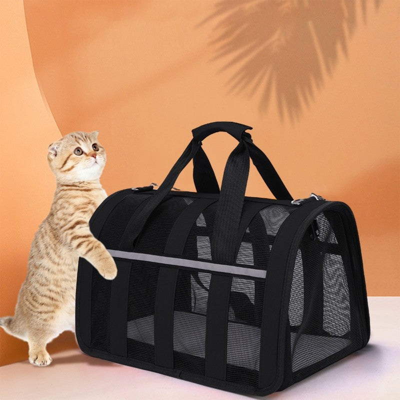 Soft Sided Pet Carrier Airline Approved Collapsible Travel Bag Mesh Washable Mat1