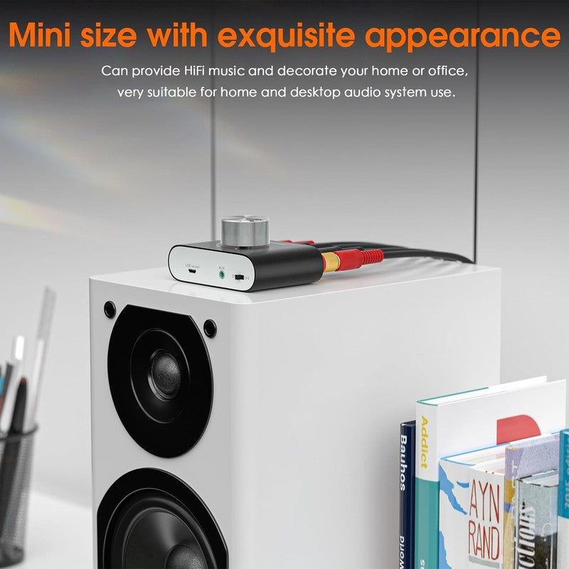 Mini Bluetooth 5.0 Stereo Hi Fi Amp 2×50W Aux/USB/Wireless PC Audio Black4