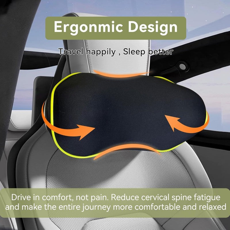 Chic Memory Foam Car Neck Pillow 2 Pack w/ Adjustable Strap5