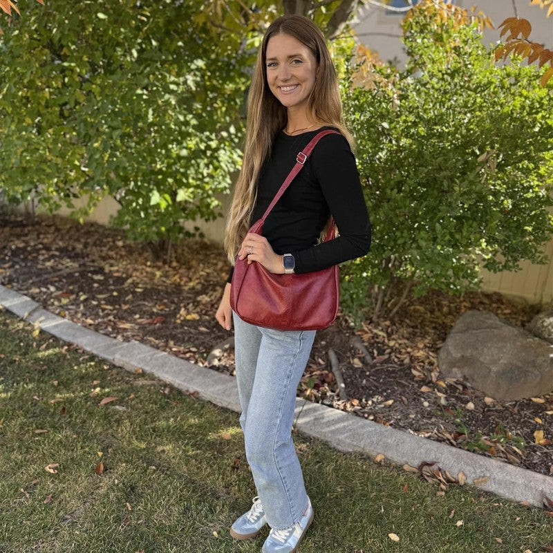 Hobo Bags for Women Vegan Leather Soft Foldable Shoulder Slouchy Tote Purse4