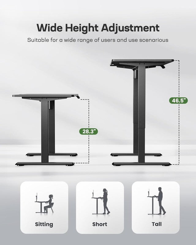 48"x24" Electric Standing Desk Adjustable Sit Stand Computer Desk Black 3 Preset5