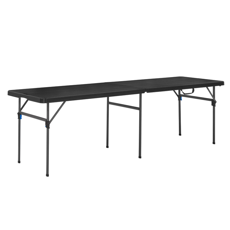 Black 8 Foot Easy Fold Folding Plastic Table, Heavy Duty, Indoor Outdoor, Scratc9