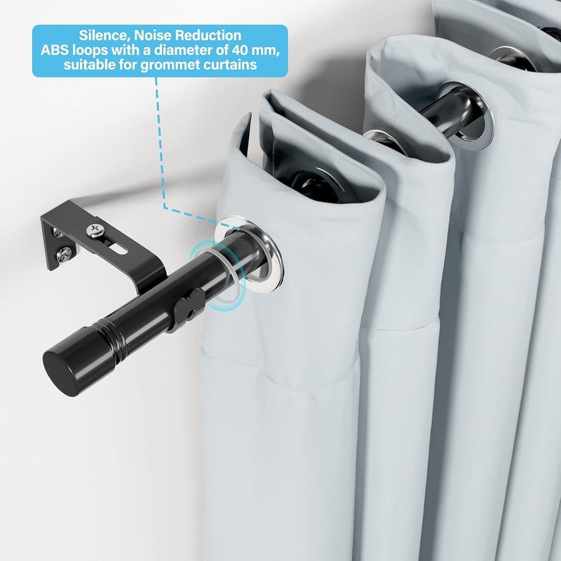 Adjustable 30-60" Black Curtain Rods - Modern Heavy Duty for Any Room7