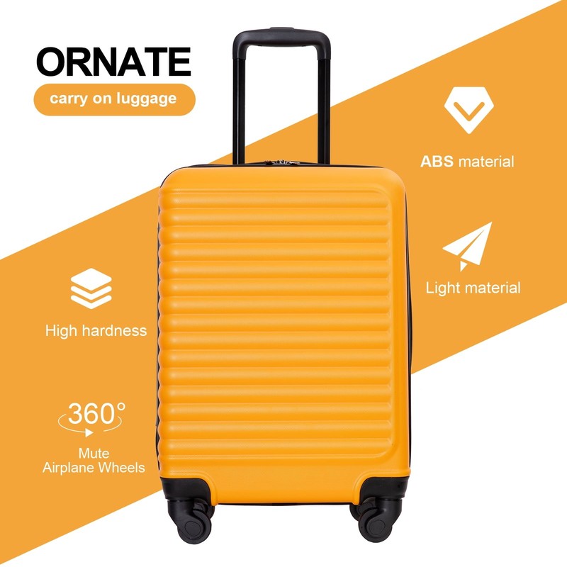 Hardshell Carry on Luggage 20" Lightweight Orange Suitcase with Spinner Wheels4