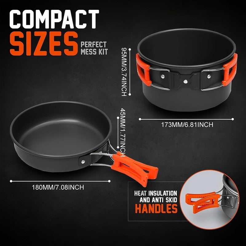 Camping Cookware Set Camping Gear Non Stick Cooking Equipment Lightweight Stacka2