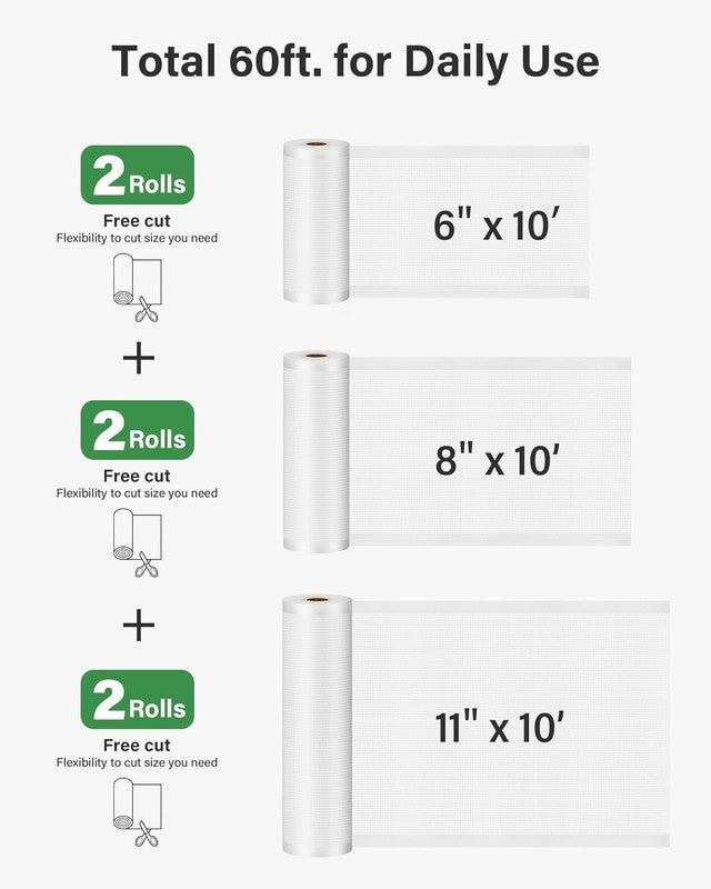 Commercial Grade Vacuum Sealer Bags   6 Rolls for Food Storage & Meal Prep1