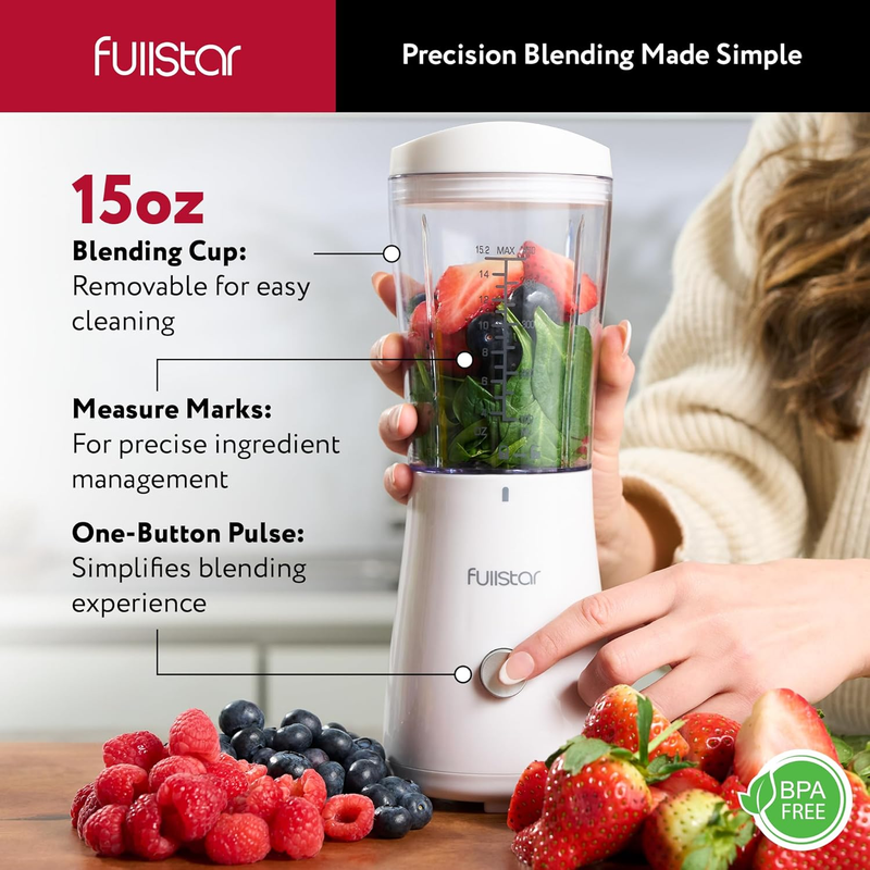 Portable Blender for Smoothies and Shakes – 15 Oz Mini Personal Travel Blender w2