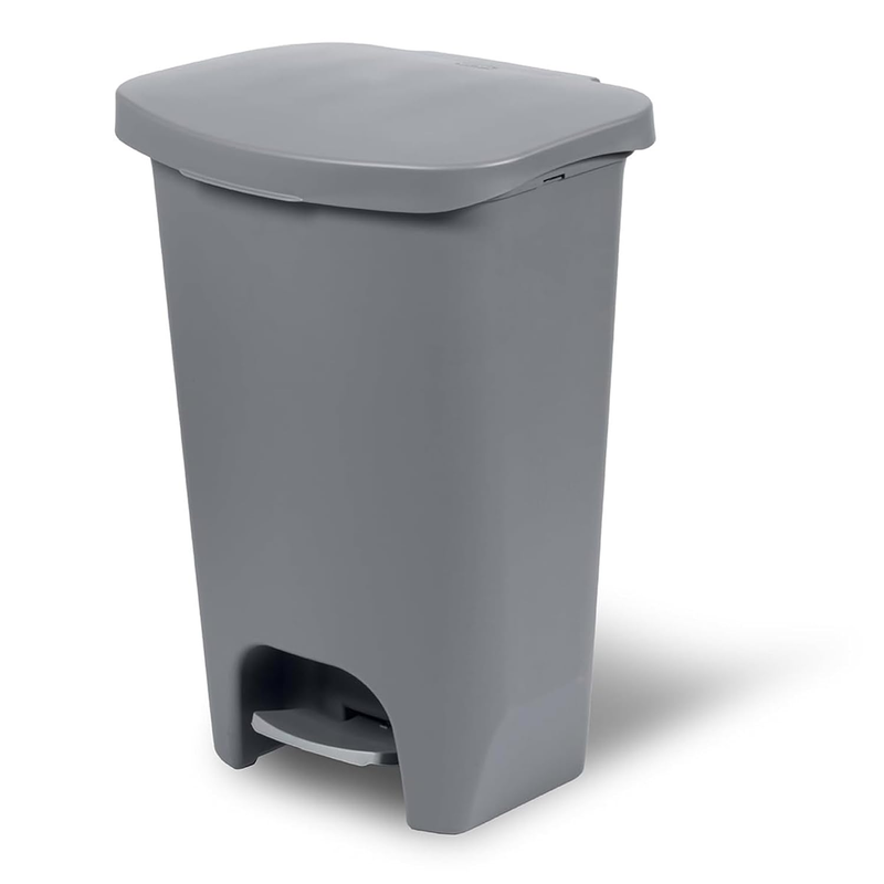 Kitchen Trash Can 13 Gallon Step Pedal Lid Odor Proof Grey Bin9