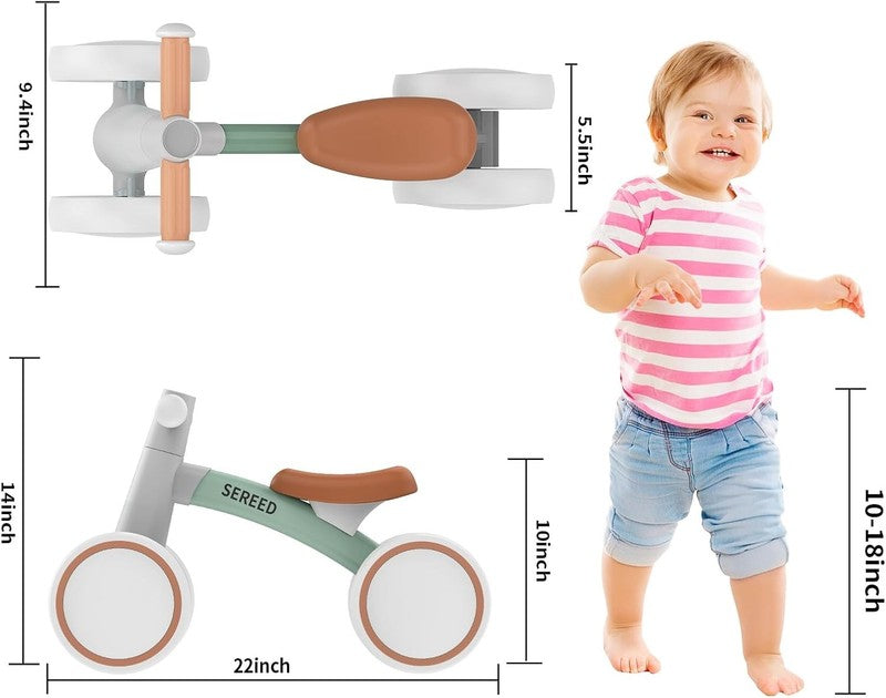 Baby Balance Bike for 1 Year Old, 4 Wheel Toddler First Bike Gift 12 24M1