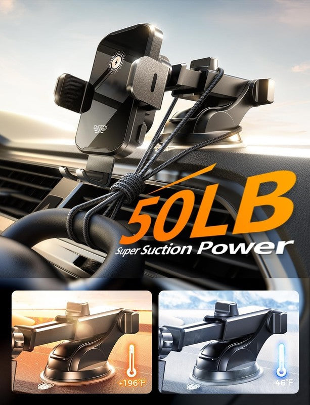 15W Wireless Car Charger Mount, Auto Clamping Fast Charge for Dash, Windshield4