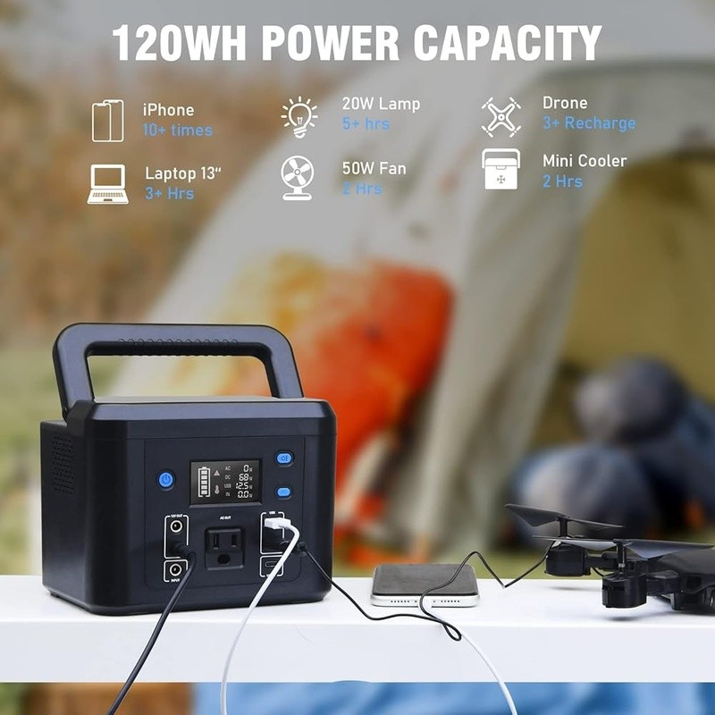 120Wh Portable Power Station 200W Solar Generator Emergency Charger Camping Use7