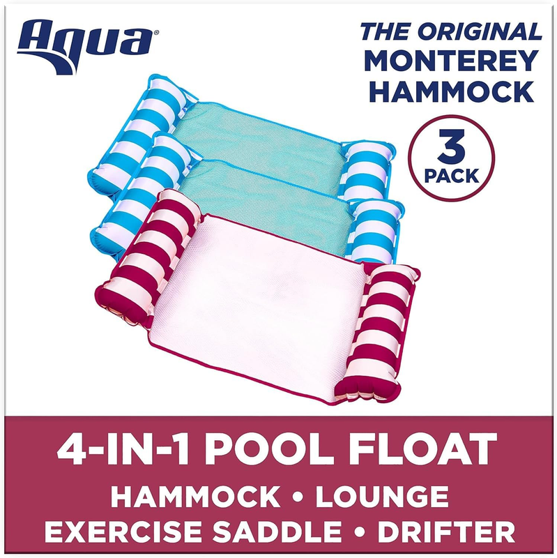 Aqua Monterey Hammock Pool Float 3 Pack Inflatable Water Lounger Adults Kids1