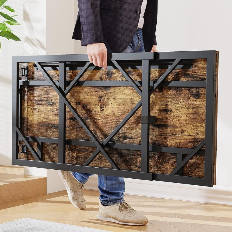 39.4" Folding Desk Writing Computer Desk Home Office Foldable Table7