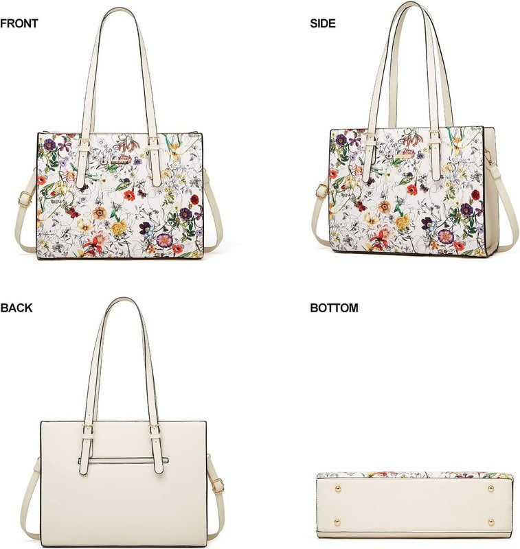 Women Fashion Synthetic Leather Handbag Set 4PCS Tote Shoulder Satchel Purse1