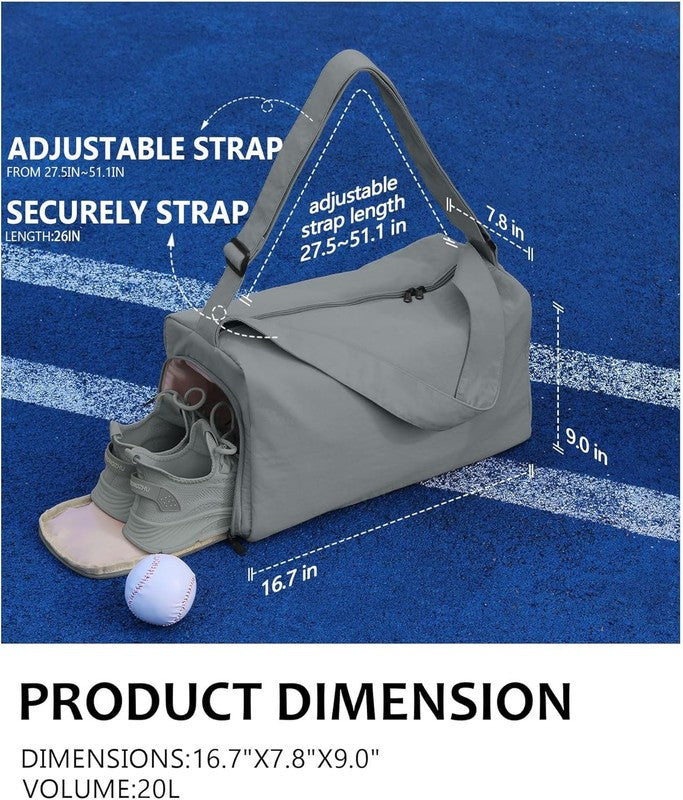 Small Gym Bag Shoes Compartment Duffle Travel Bag Wet Pocket Yoga Pilates Swim2