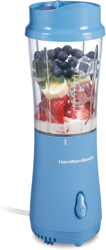 Portable Blender 14Oz BPA Free Cup & Lid, Stainless Steel Blades, Blue 511720