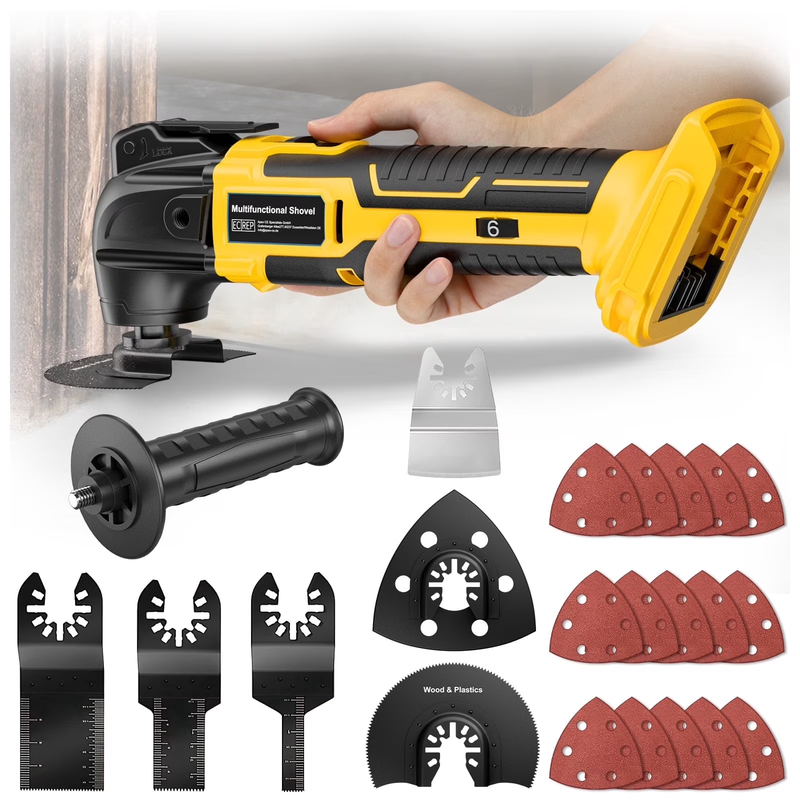Cordless Oscillating Tool 6 Speed Brushless 22Pc Multi Tool Kit0
