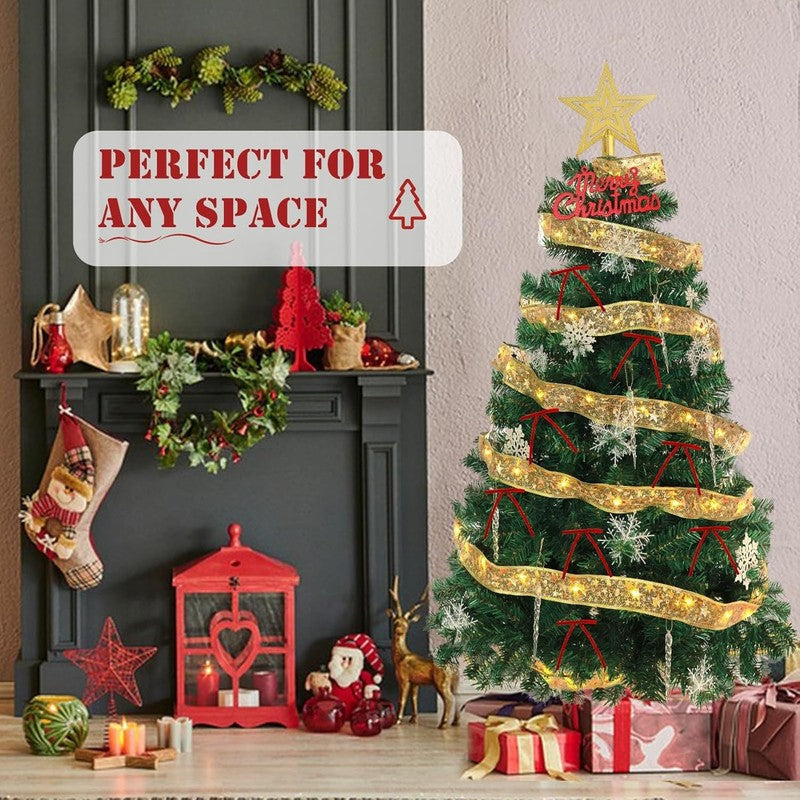 6FT Premium Christmas Tree, Large Spruce Artificial Holiday Xmas Tree with 1,0005