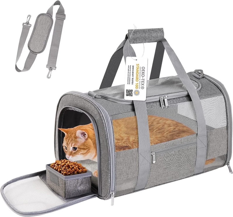 Cat and Small Dog Travel Bag, Tsa-Approved Soft-Sided Pet Tote for Pets under 159