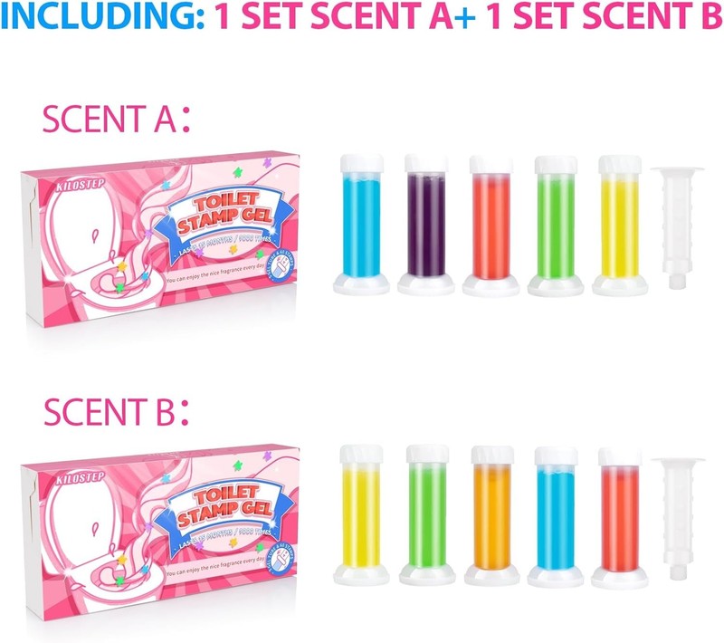 Toilet Gel, 120 Count 9 Kinds of Scent Toilet Gel Stamp Toilet Bowl Cleaners6