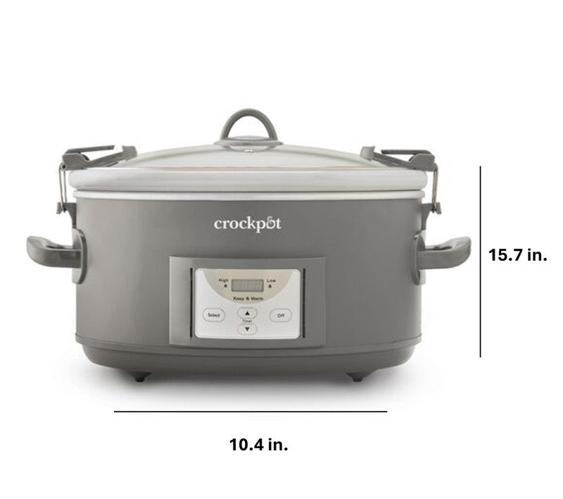 Programmable 7-Quart Cook and Carry Slow Cooker, Grey7
