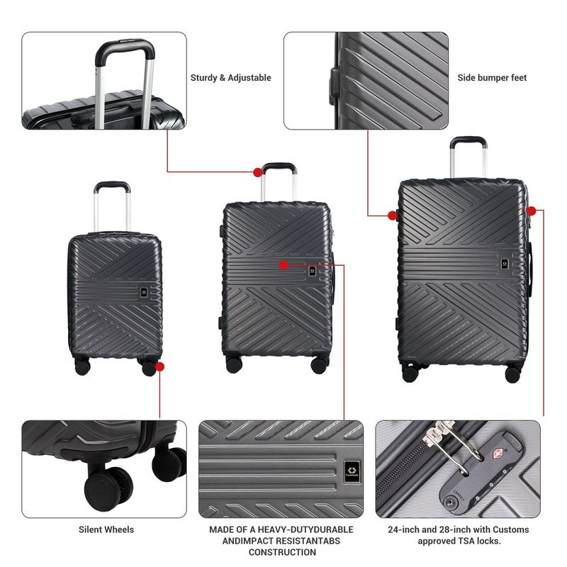 6-Piece Hardshell Luggage Set - Lightweight Suitcase with Carry-On Backpack, Duf8