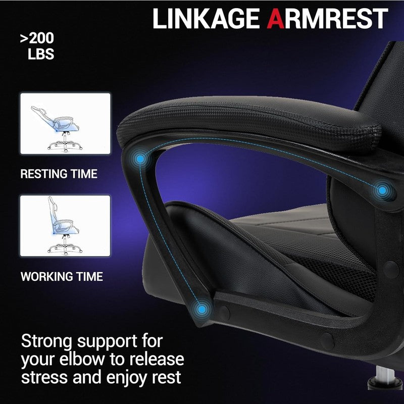 Massage Gaming Chair, Ergonomic PC Desk Chair with Headrest and Massage Lumbar S4